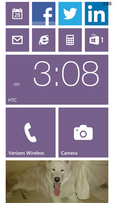 My Windows Phone 8X Start Screen