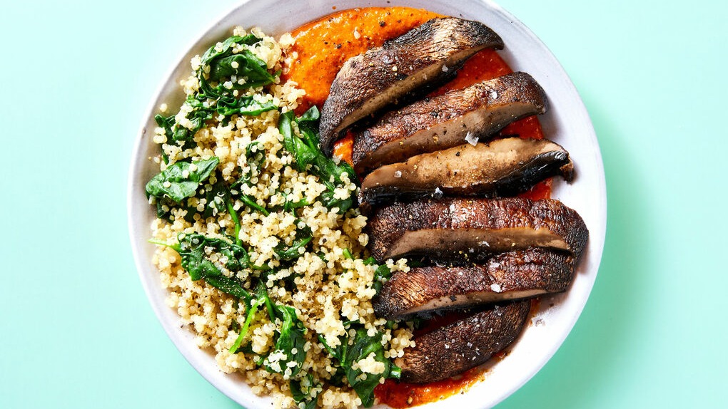 Grilled Portobello Mushrooms with Quinoa Salad