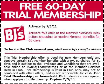 BJ's Free Trial Membership