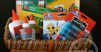 Basket of School Supplies