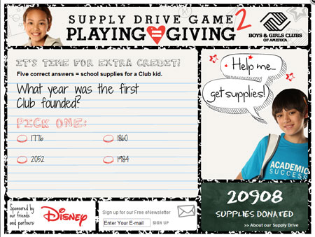BGCA Supply Drive Game