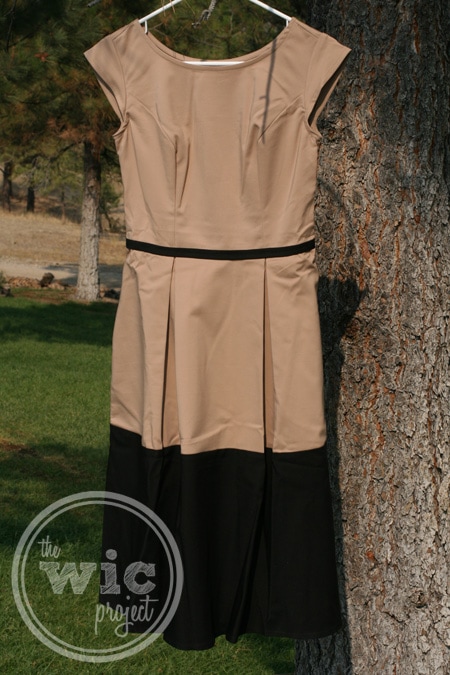eShakti Red hot colorblock dress