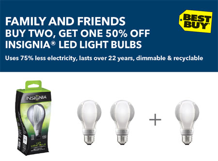 Insignia LED Light Bulb Coupon