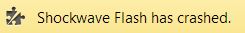 Shockwave Flash has crashed.
