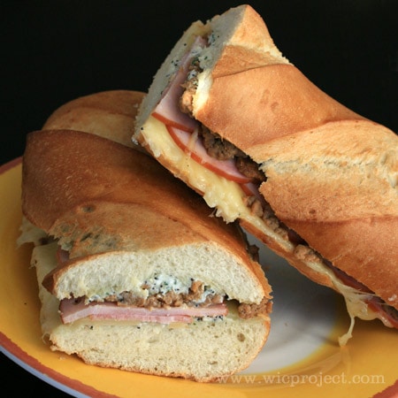 Canadian Bacon and Sausage Stuffed French Bread