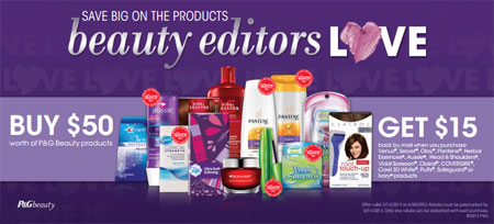Buy $50 in P&G Beauty Products, Get a $15 VISA GC!