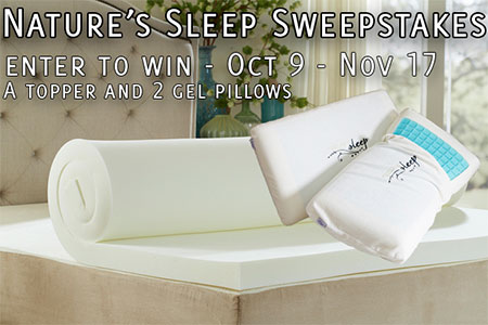 Nature's Sleep Topper & Pillows Sweepstakes