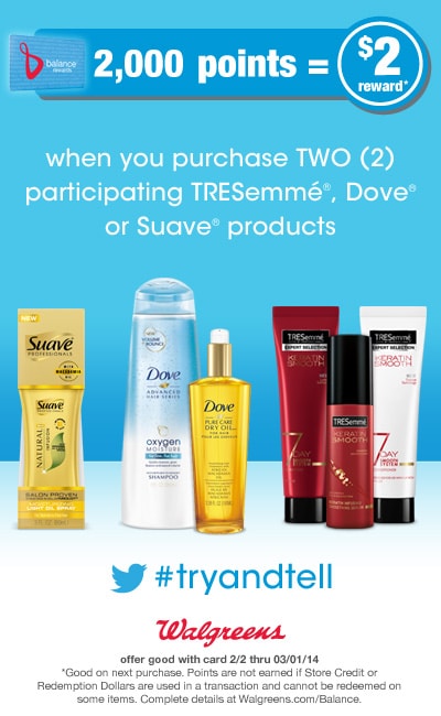Walgreens 2000 Points Hair Care Offer