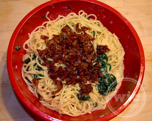 Mixing Bacon Carbonara