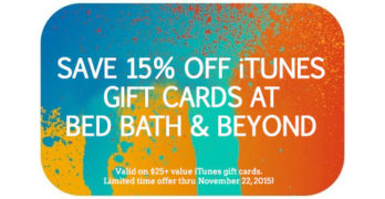 15% Off iTunes Gift Card