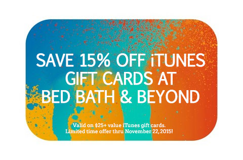 15% Off iTunes Gift Card