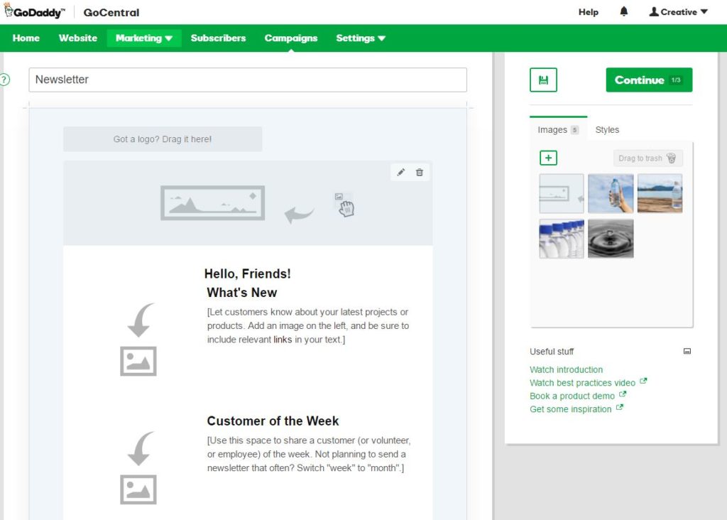 GoDaddy GoCentral Website Builder - Create a Website in Minutes - Email Marketing