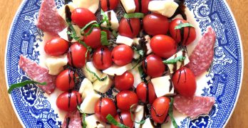 Tomato & Mozarella Salad Featuring Tusanini Balsamic Glaze