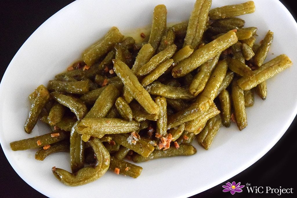 Butter & Garlic Canned Green Beans on a Plate