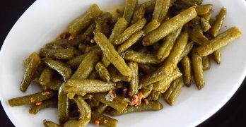 Butter & Garlic Canned Green Beans on a Plate