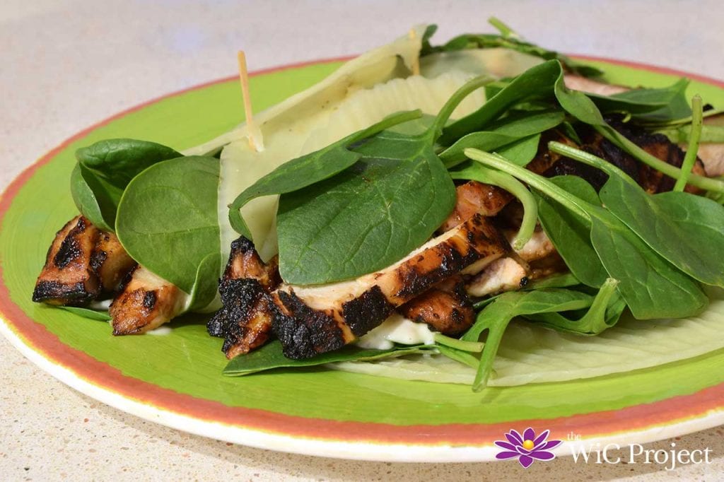 Grilled Chicken Caesar Salad with Parmesan Folios Cheese Wrap