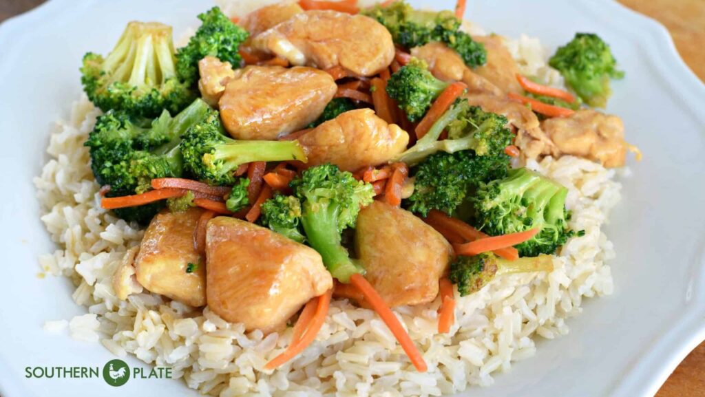Chicken and Vegetable Stir-Fry with Brown Rice