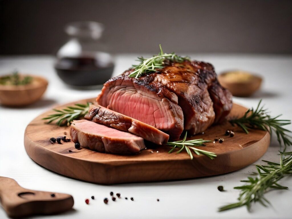ai generated, steak, beef, meat, cooking, searing, barbecue, rib-eye, sirloin, filet mignon, porterhouse, t-bone, medium rare, rare, well-done, marinade, seasoning, juicy, delicious, protein, main course, beef, filet mignon, filet mignon, filet mignon, main course, main course, main course, main course, main course